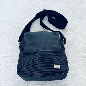 Dunhill Black Canvas/Leather Unisex Messenger/Crossbody Small Bag 9”x7”x2”